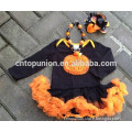 halloween baby pumpkin romper tutu romper dress with matching necklace and hair bow